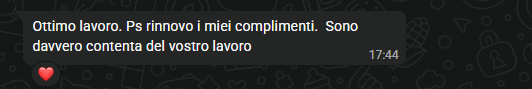 I complimenti della cliente